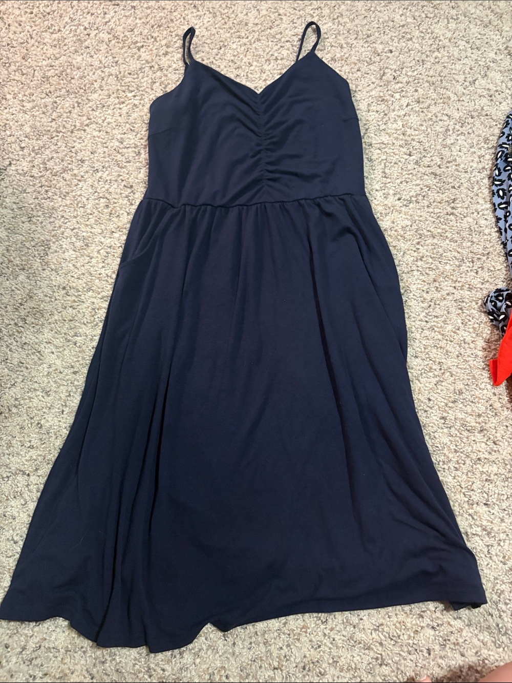 Navy Blue spaghetti strap maxi dress